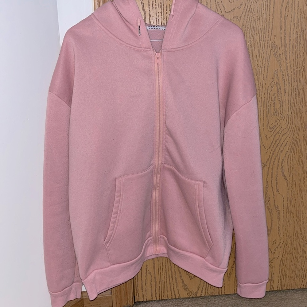 Brand Unknown -Pink Zip Up Hooded Jacket